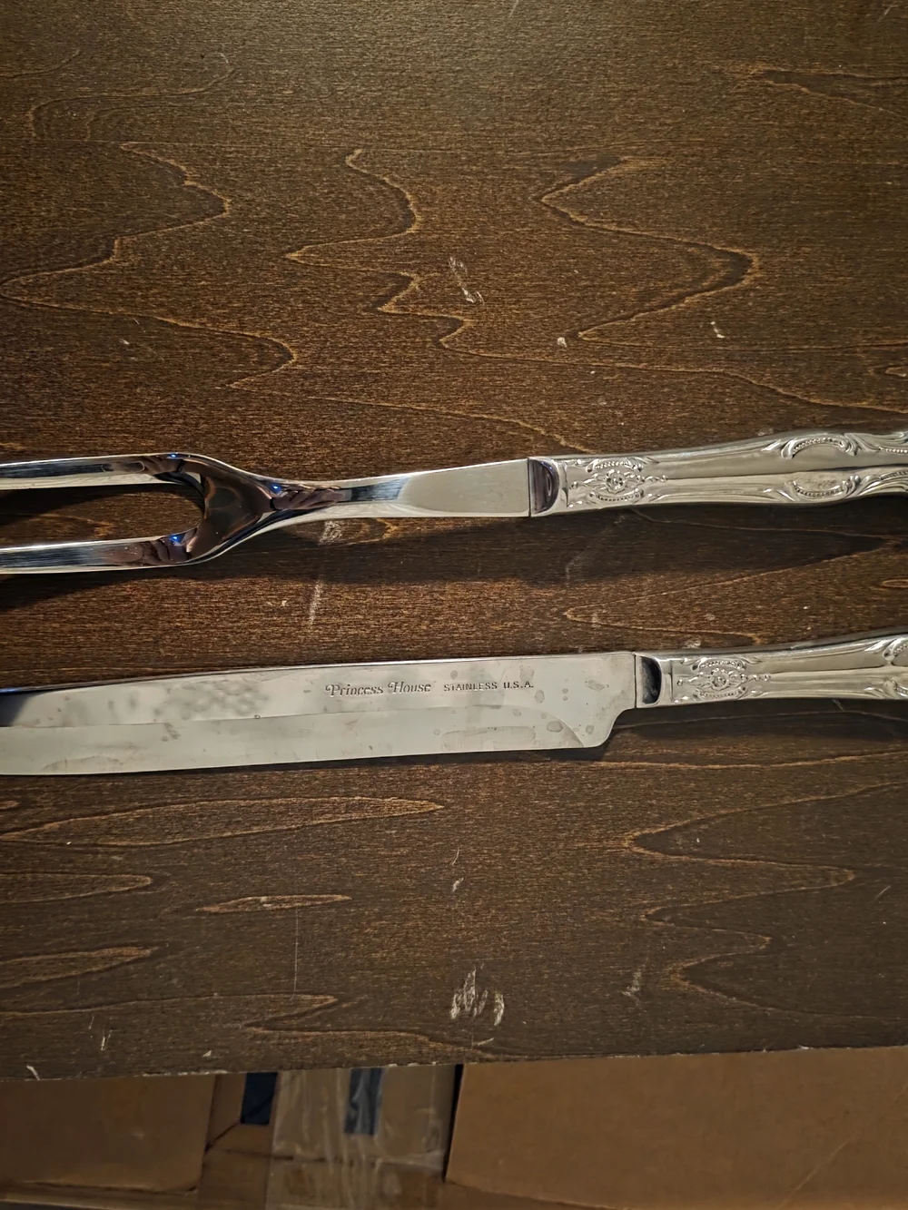 Princess House Stainless Carving Set - Silver Tone
